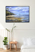 modern black wood framed seagulls and shells original painting wall art print